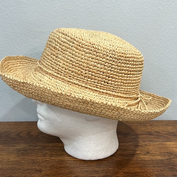 Scala Collezione Breton Hat Raffia Straw 3”Brim Natural Color One Size Fits Most - Picture 3 of 7